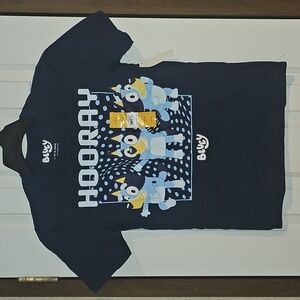 Bluey Hooray Bluey, Crew Neck, Short Sleeve, Graphic T-Shirt, Boys Size Lg 10/12